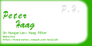 peter haag business card