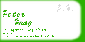 peter haag business card